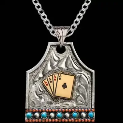 Smokey Cow Tag Necklace